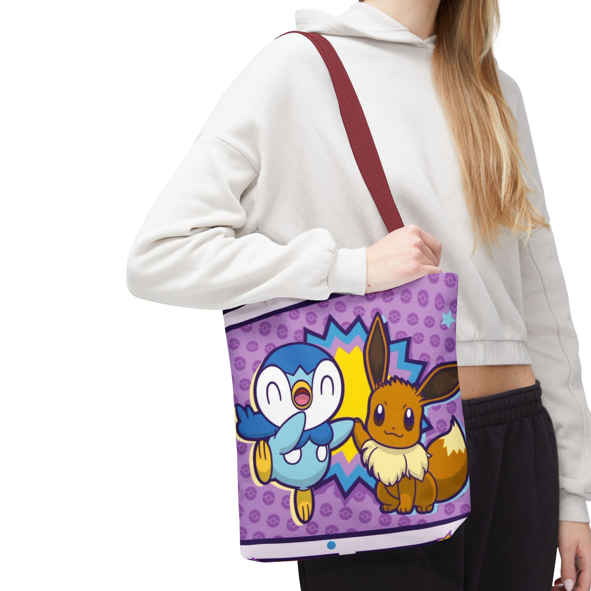 Cute Piplp & Evee Cartoon Tote Bag — Anime Pokmon AOP Canvas Bag