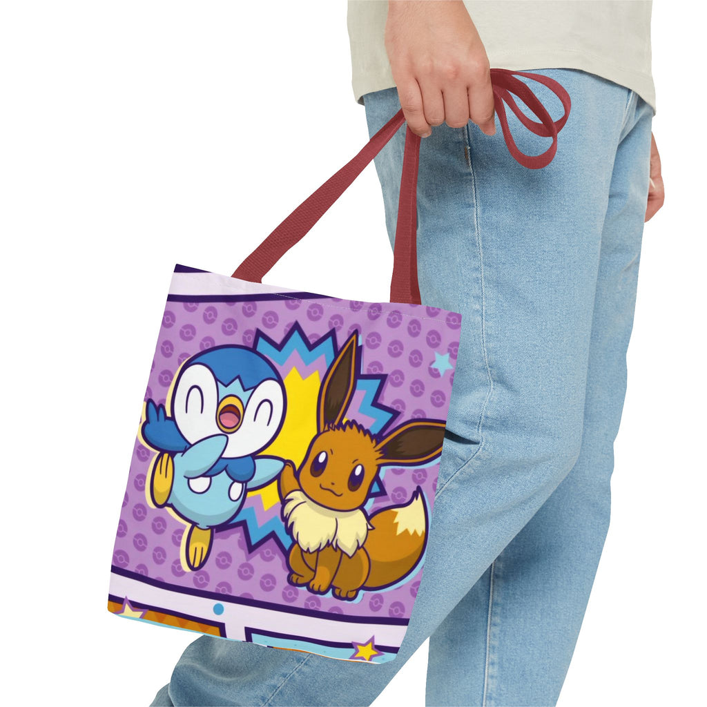 Cute Piplp & Evee Cartoon Tote Bag — Anime Pokmon AOP Canvas Bag
