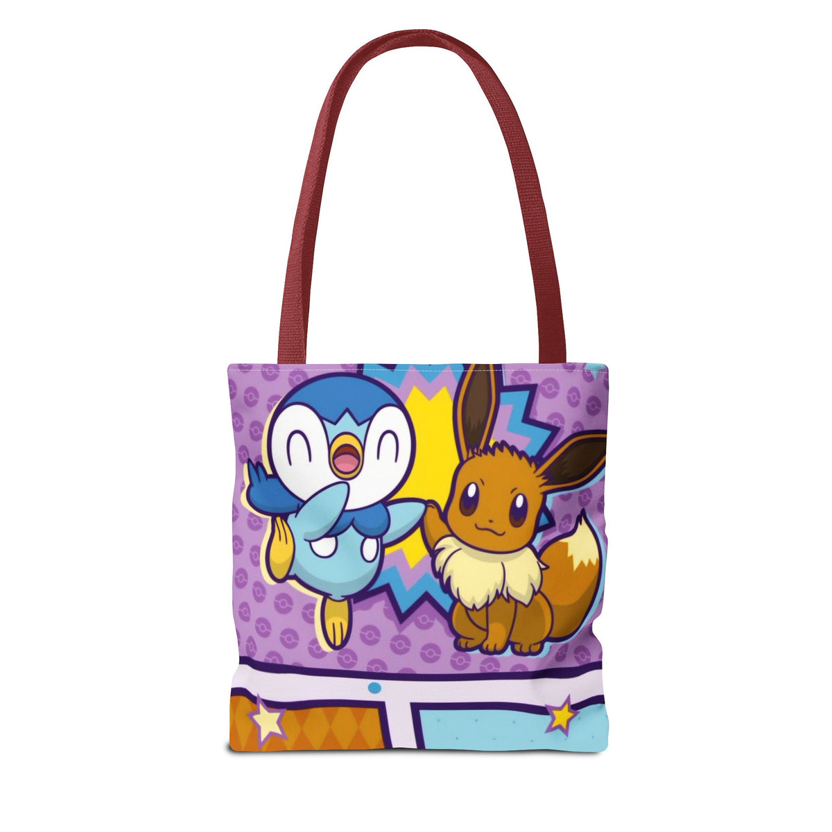 Cute Piplp & Evee Cartoon Tote Bag — Anime Pokmon AOP Canvas Bag