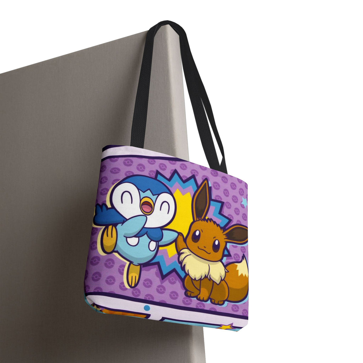 Cute Piplp & Evee Cartoon Tote Bag — Anime Pokmon AOP Canvas Bag