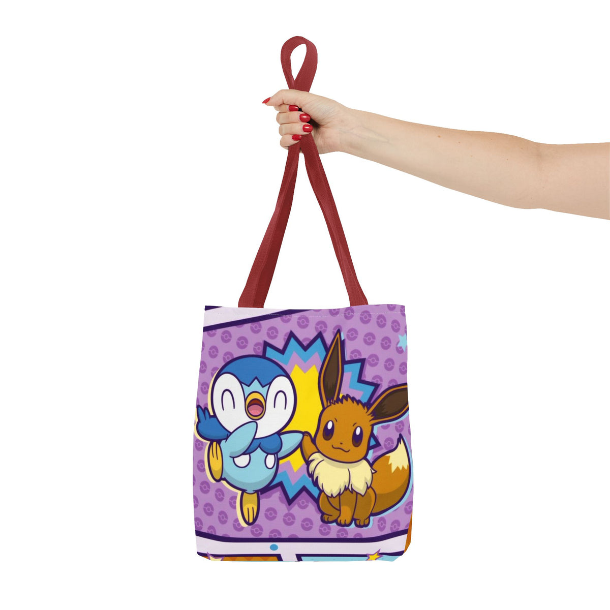 Cute Piplp & Evee Cartoon Tote Bag — Anime Pokmon AOP Canvas Bag