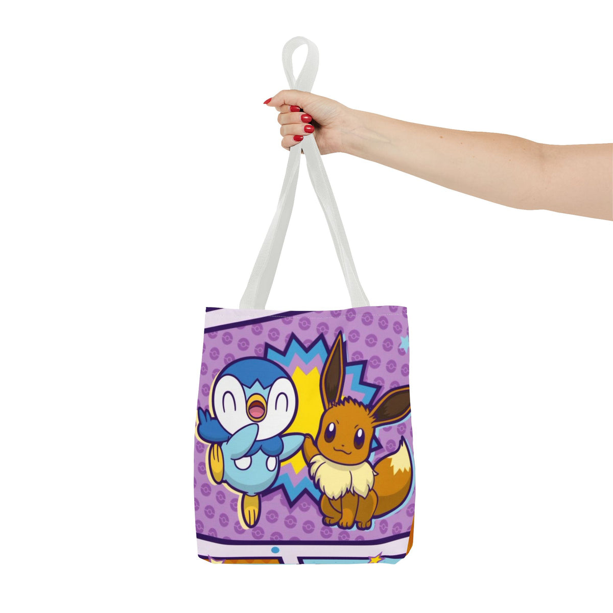 Cute Piplp & Evee Cartoon Tote Bag — Anime Pokmon AOP Canvas Bag