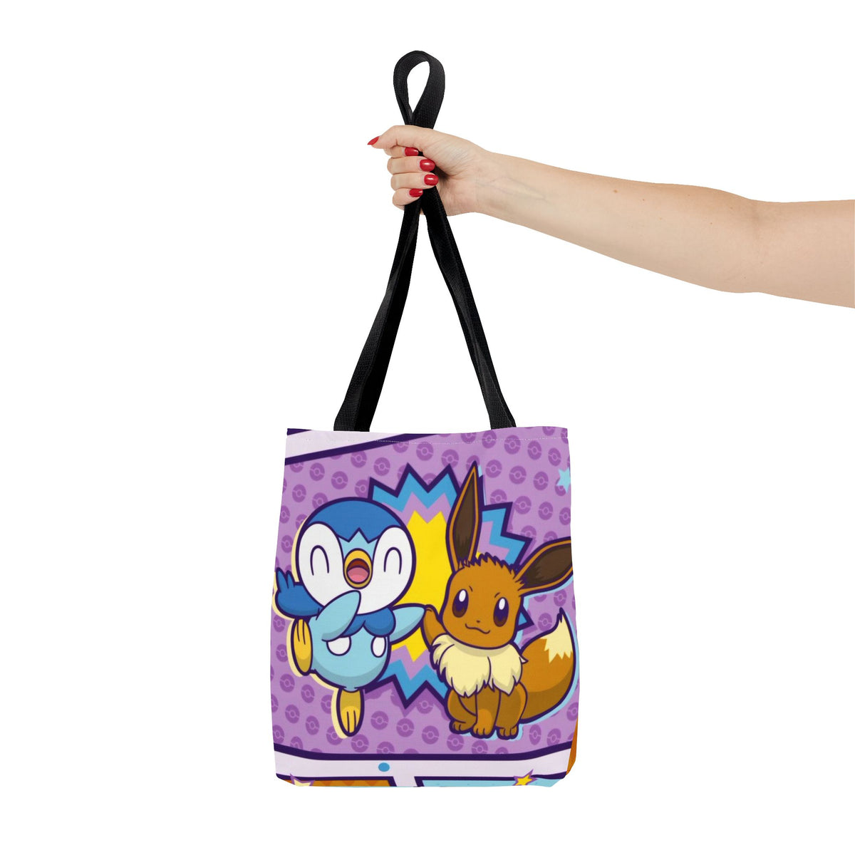 Cute Piplp & Evee Cartoon Tote Bag — Anime Pokmon AOP Canvas Bag