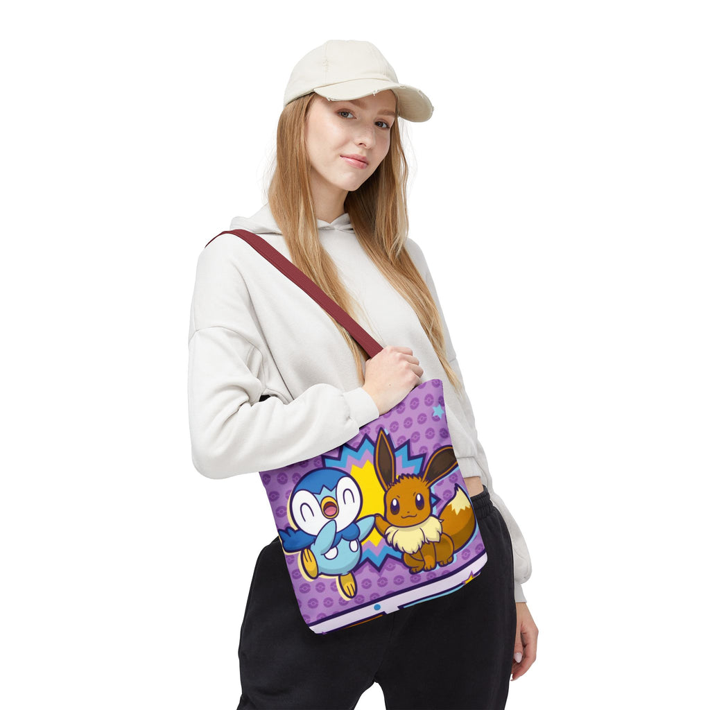 Cute Piplp & Evee Cartoon Tote Bag — Anime Pokmon AOP Canvas Bag
