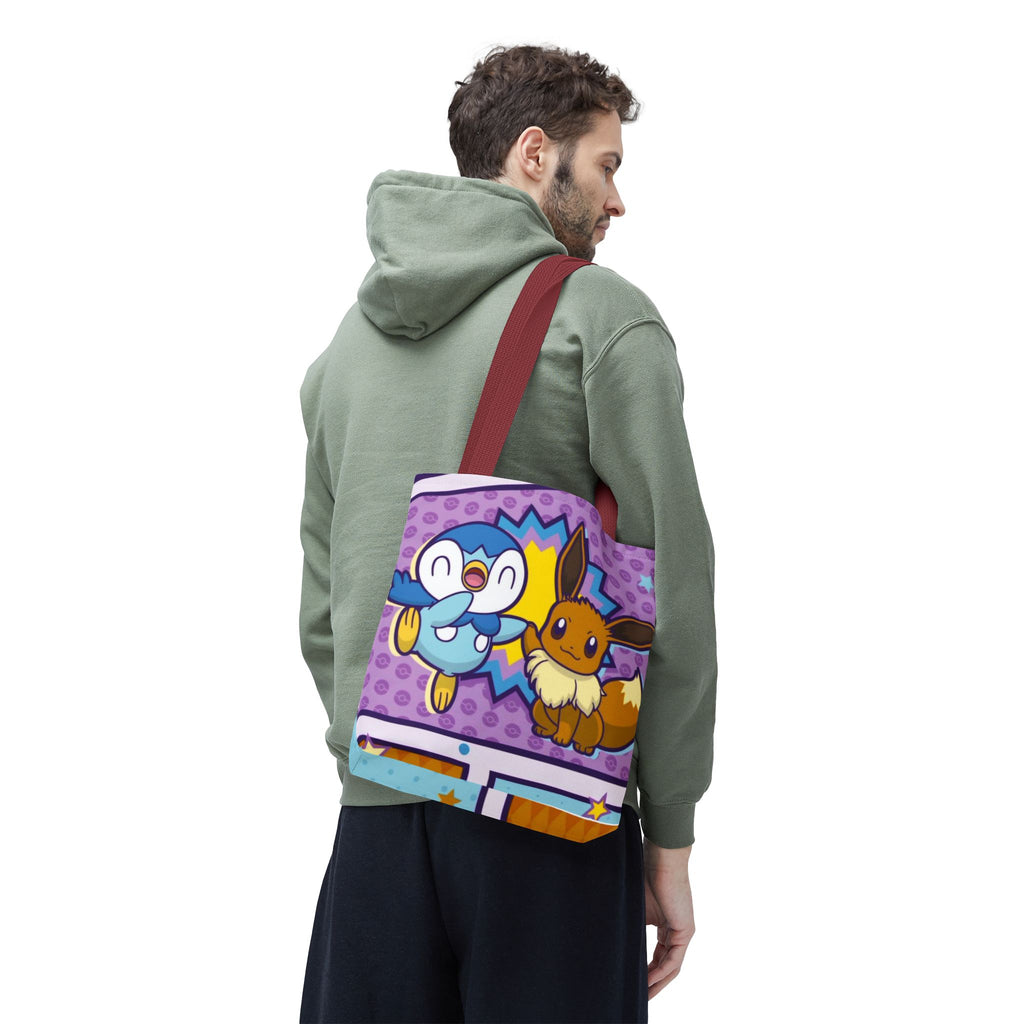 Cute Piplp & Evee Cartoon Tote Bag — Anime Pokmon AOP Canvas Bag