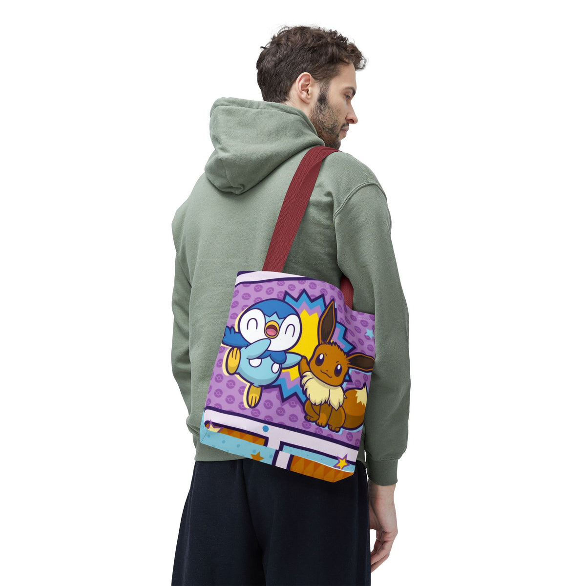 Cute Piplp & Evee Cartoon Tote Bag — Anime Pokmon AOP Canvas Bag
