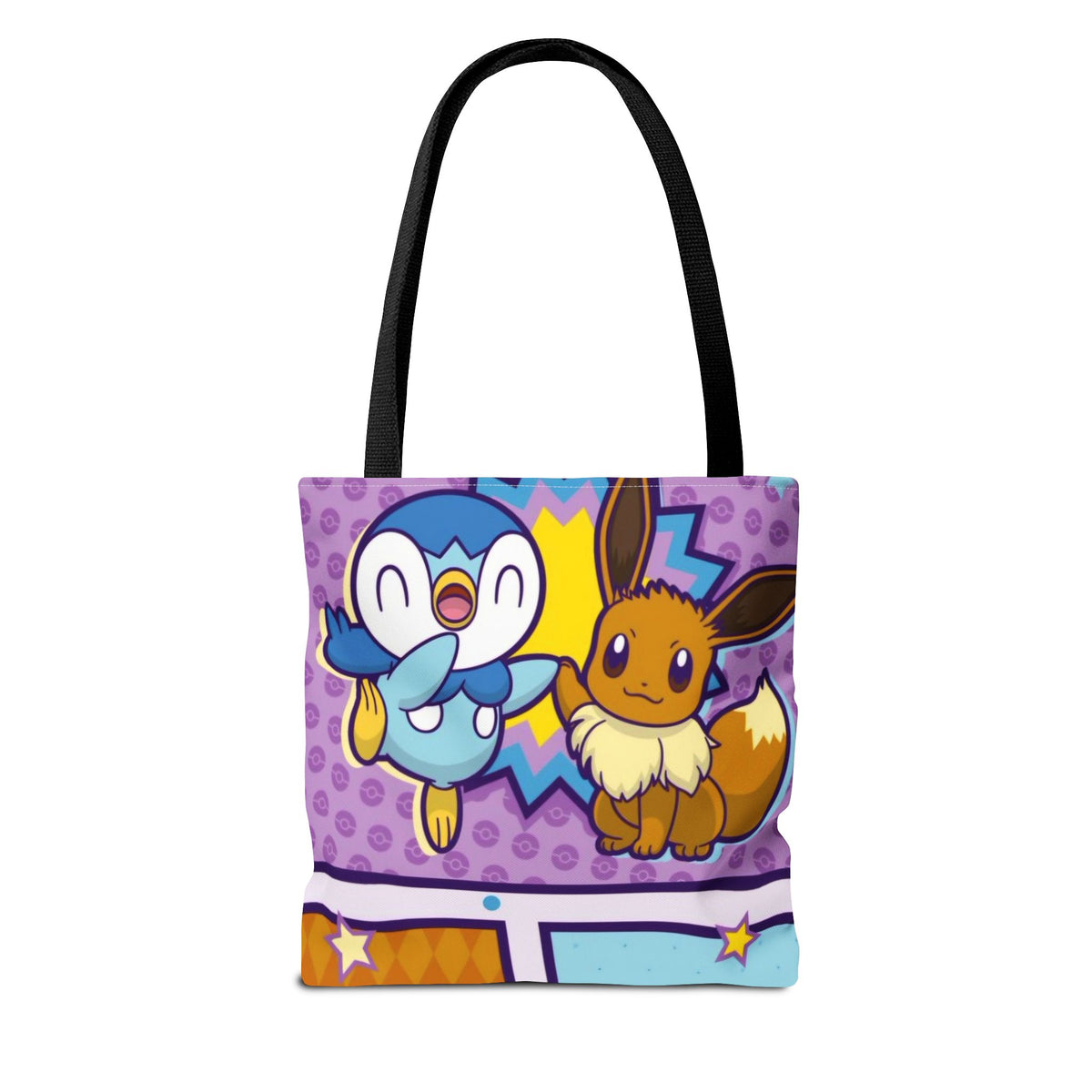 Cute Piplp & Evee Cartoon Tote Bag — Anime Pokmon AOP Canvas Bag