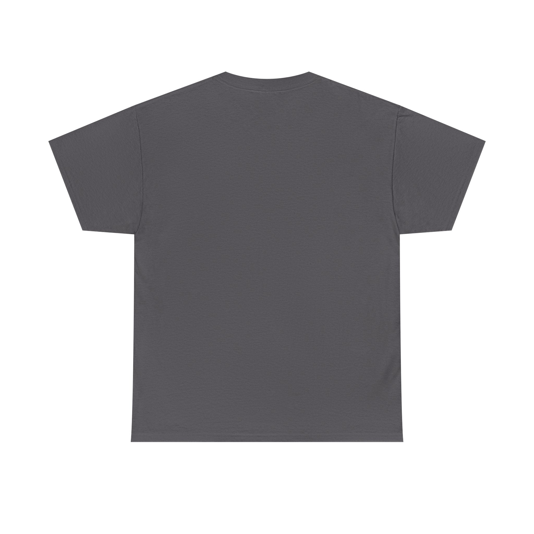 Plain dark gray t-shirt on a white background