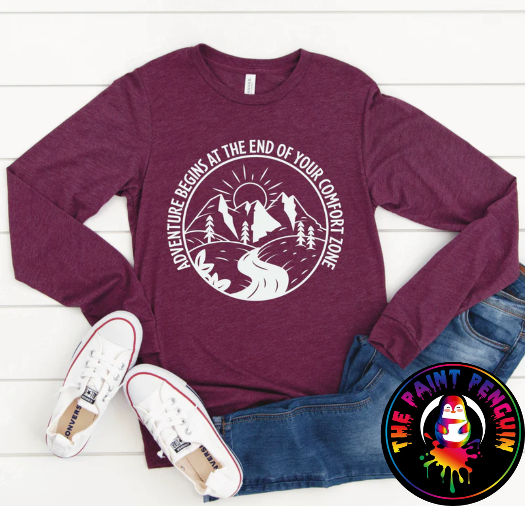 Adventure begins at the end of your comfort zone Graphic image 0