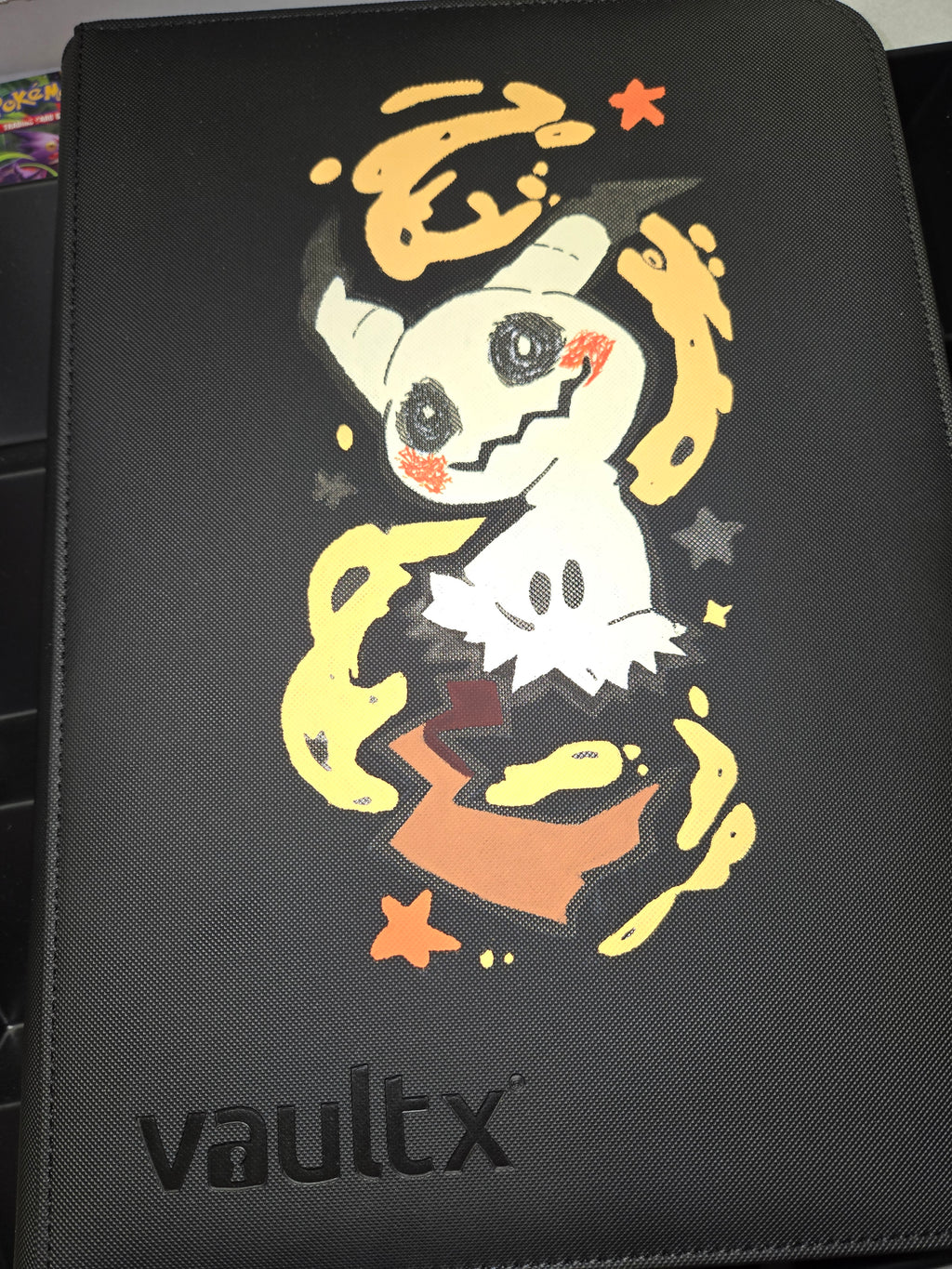Hand Painted Mimikyu VaultX Binder One of a Kind Pokemon Card Binder