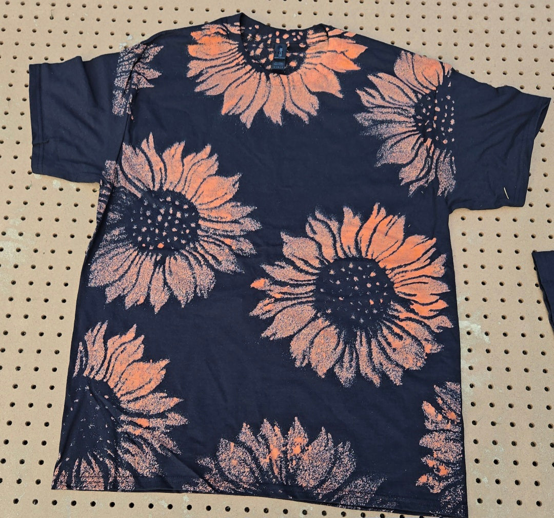Sunflower Bleach Dye Tshirts