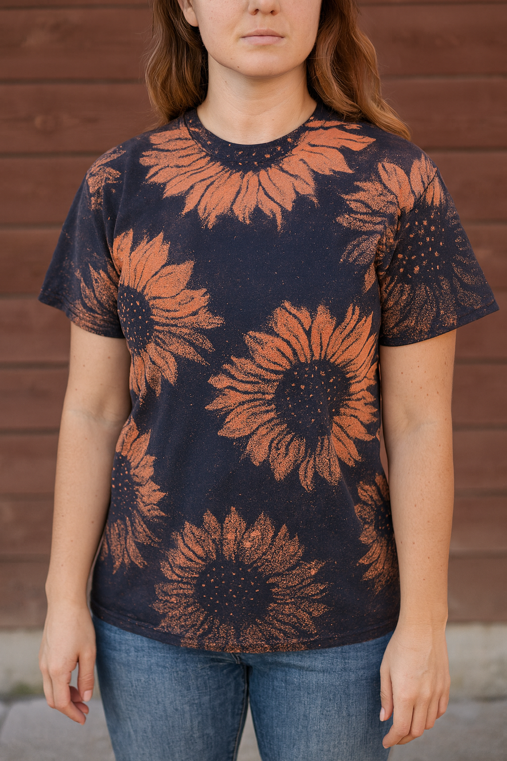 Sunflower Bleach Dye Tshirts